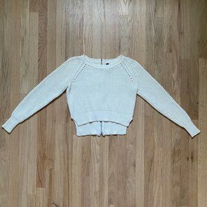 Chunky High-Low Cropped Knit Sweater